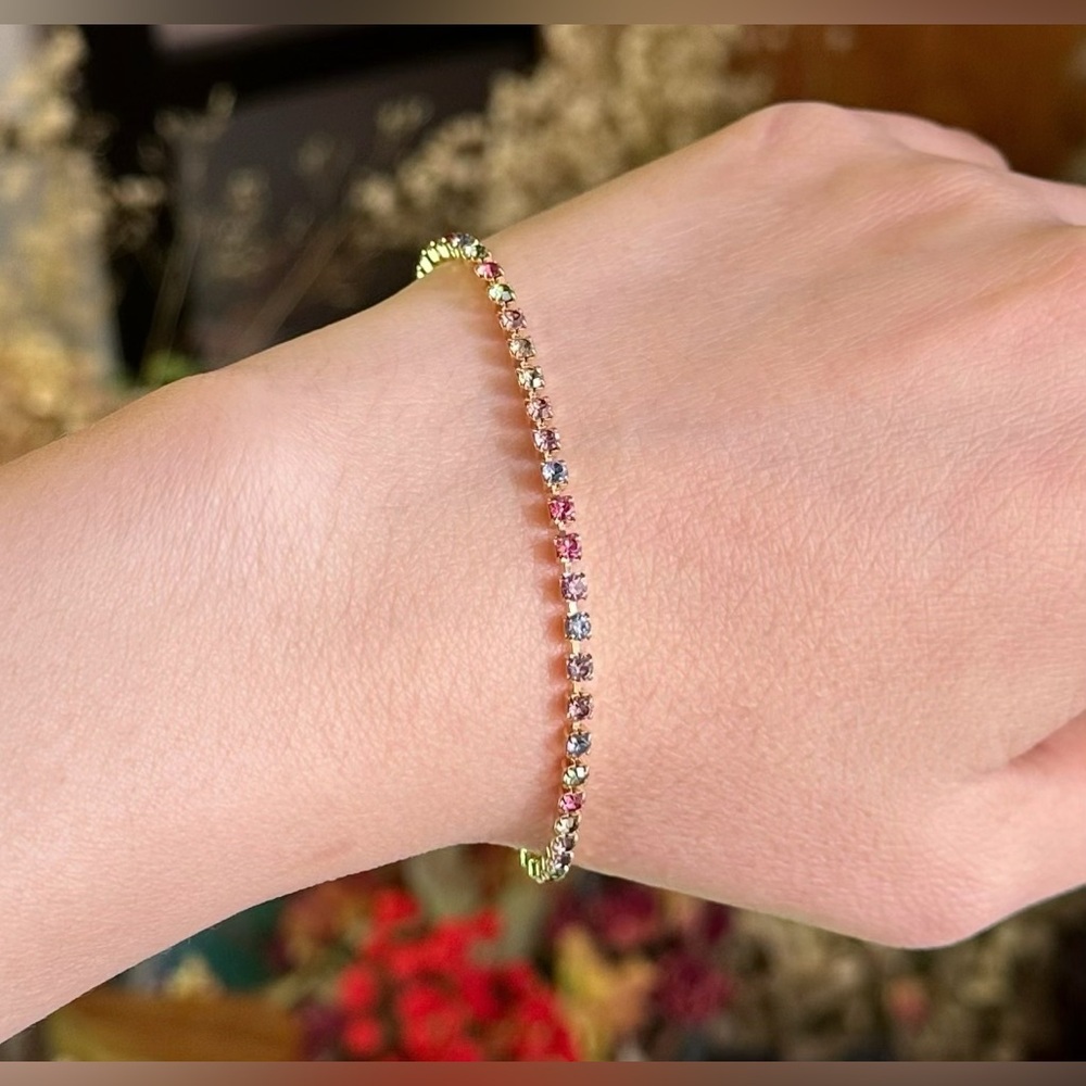 Rainbow Rhinestone Bracelet - Picture 4 of 6